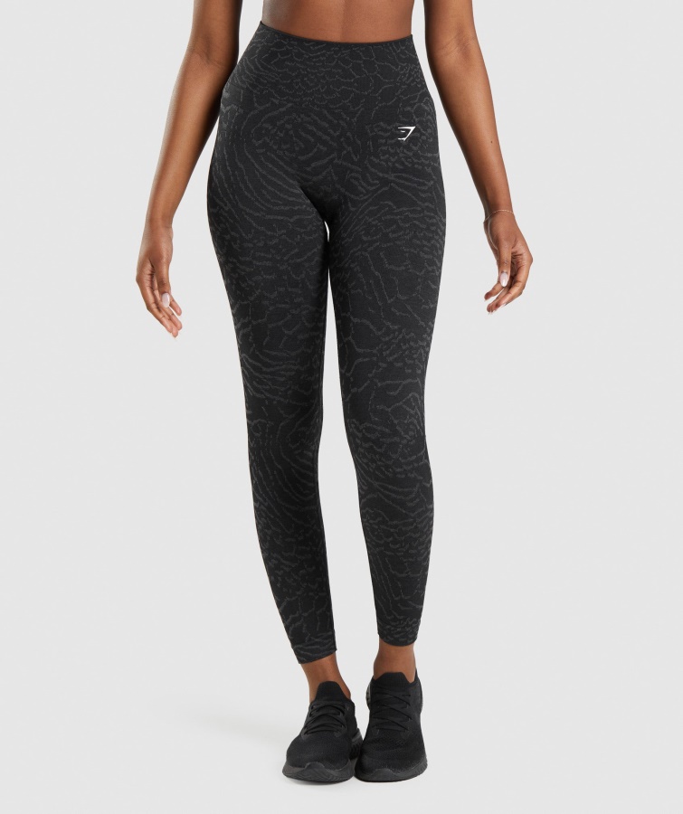 Tilpasse Animalske Sømløse Leggings Hybrid-sort Gymshark