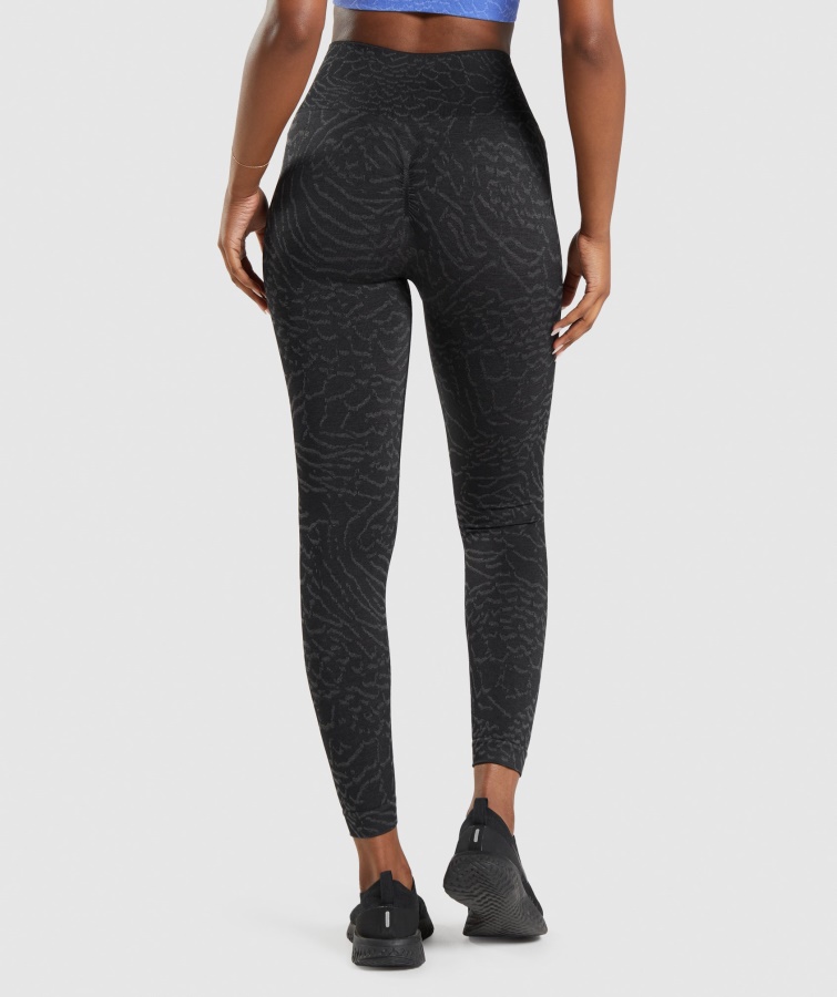 Tilpasse Animalske Sømløse Leggings Hybrid-sort Gymshark