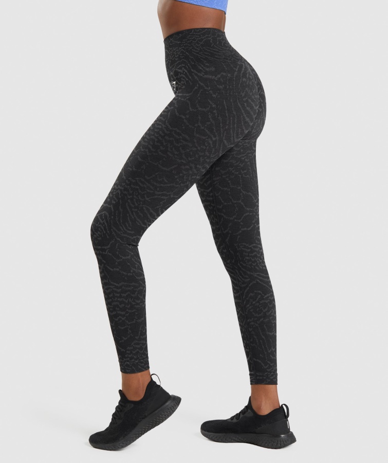 Tilpasse Animalske Sømløse Leggings Hybrid-sort Gymshark