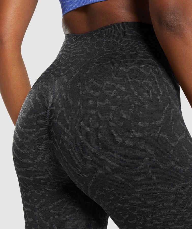 Tilpasse Animalske Sømløse Leggings Hybrid-sort Gymshark