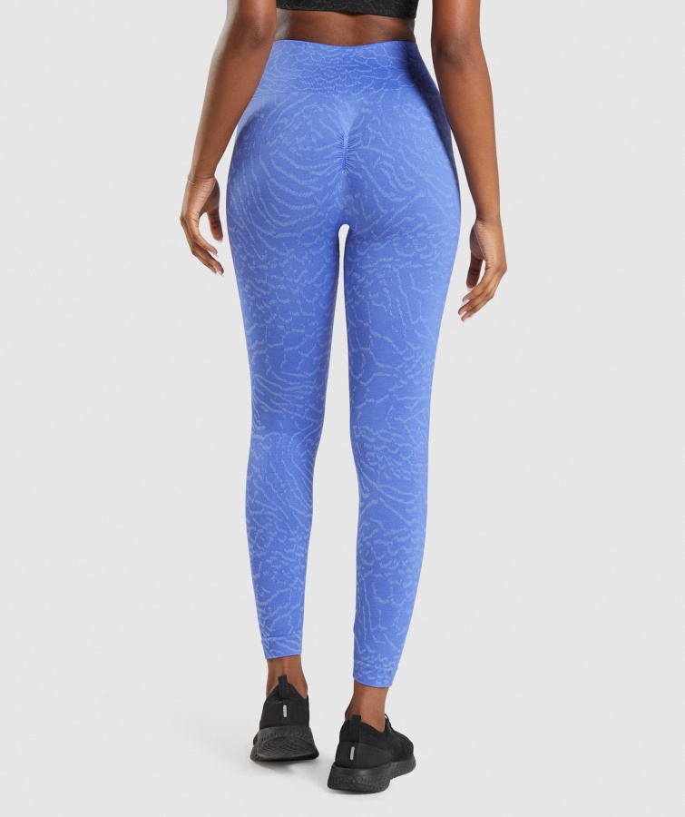 Tilpasse Animalske Sømløse Leggings Hybrid-court Blå Gymshark