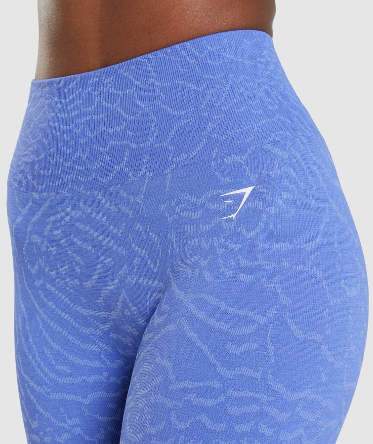 Tilpasse Animalske Sømløse Leggings Hybrid-court Blå Gymshark