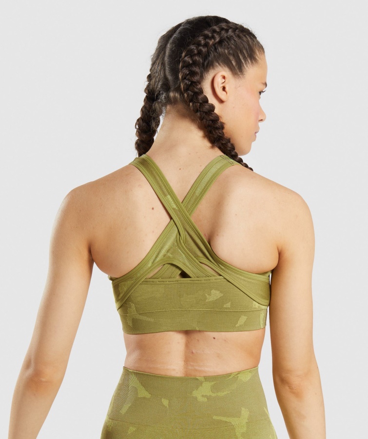 Adapt Camo Sømløs Sports-bh Savanne-griffin Green Gymshark