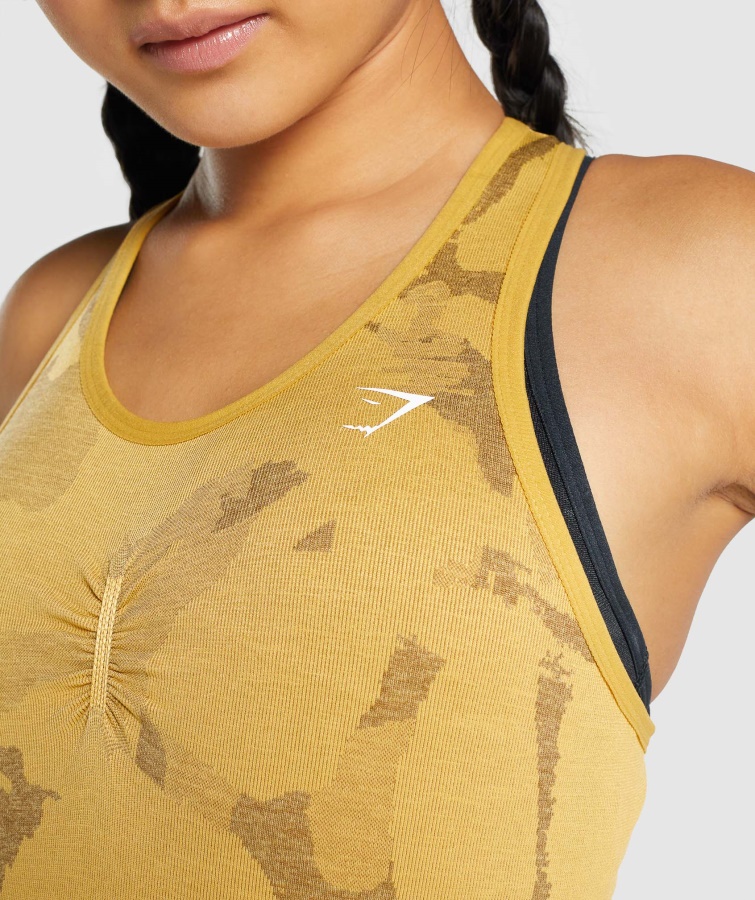 Tilpasse Camo Sømløs Tank Savanne-gul Gymshark