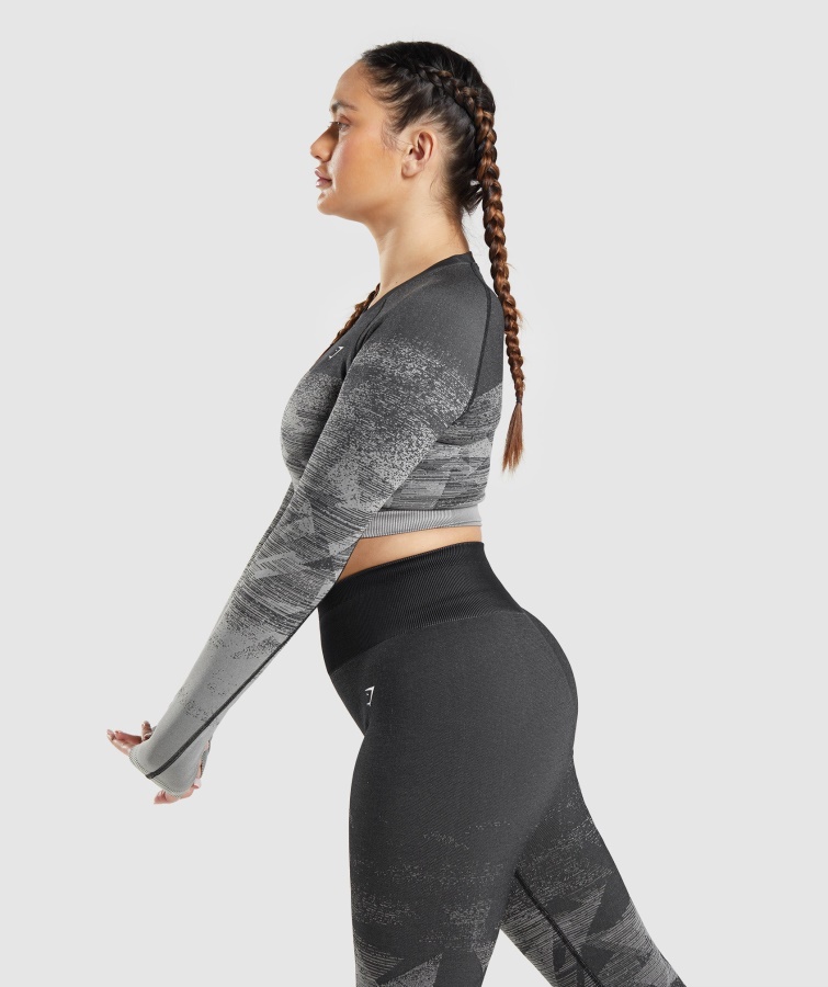 Adapt Ombre Crop Top Trekant-sort Gymshark