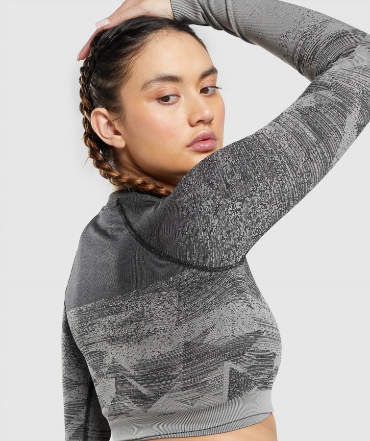 Adapt Ombre Crop Top Trekant-sort Gymshark