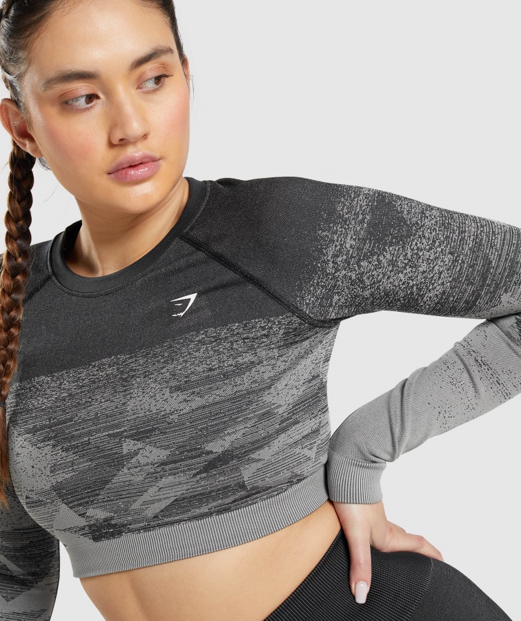 Adapt Ombre Crop Top Trekant-sort Gymshark