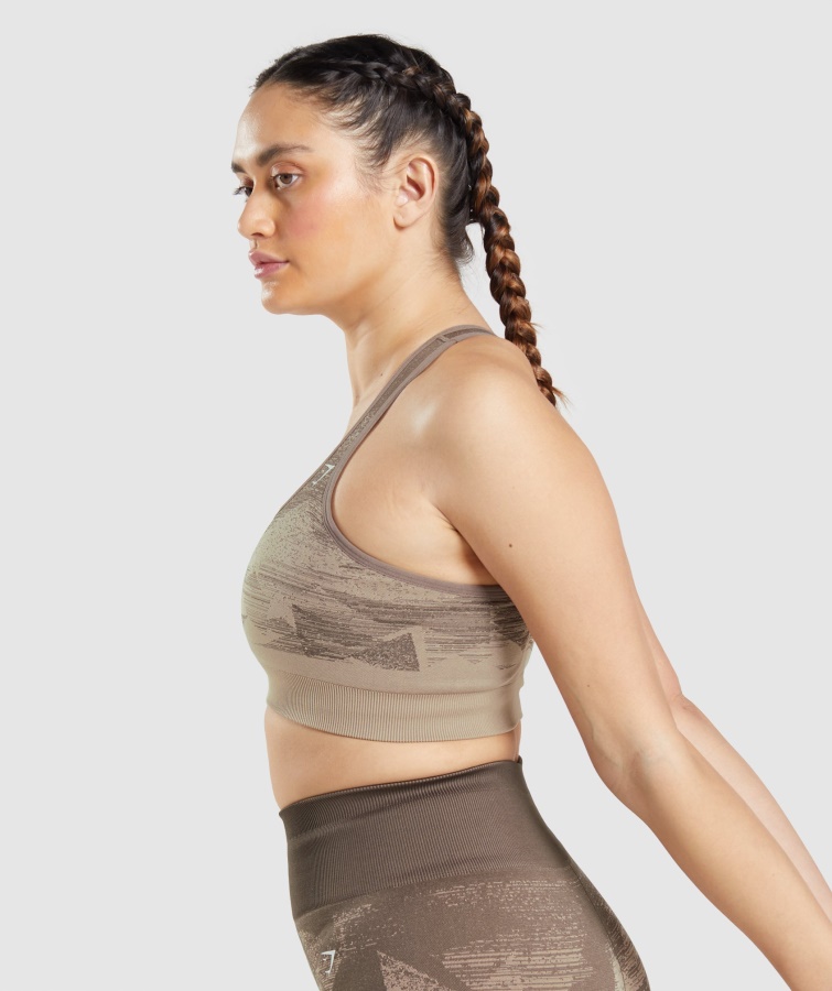 Adapt Ombre Sømløs Sports-bh Triangle-penny Brown Gymshark
