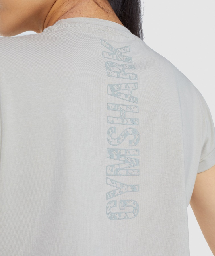 Animalsk Grafisk Beskæring T-shirt Grå Gymshark