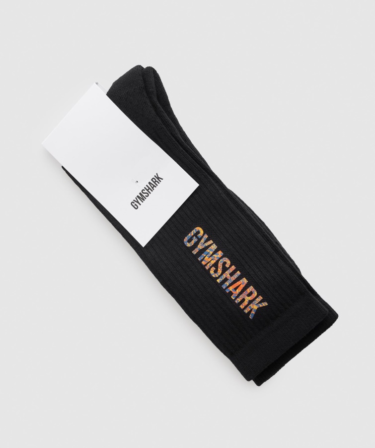 Dyreprint Crew Sokker Sort Gymshark