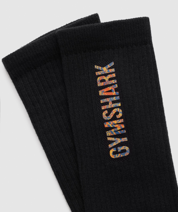Dyreprint Crew Sokker Sort Gymshark