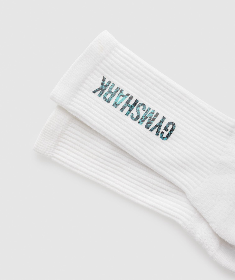 Animal Print Crew Sokker Hvid Gymshark