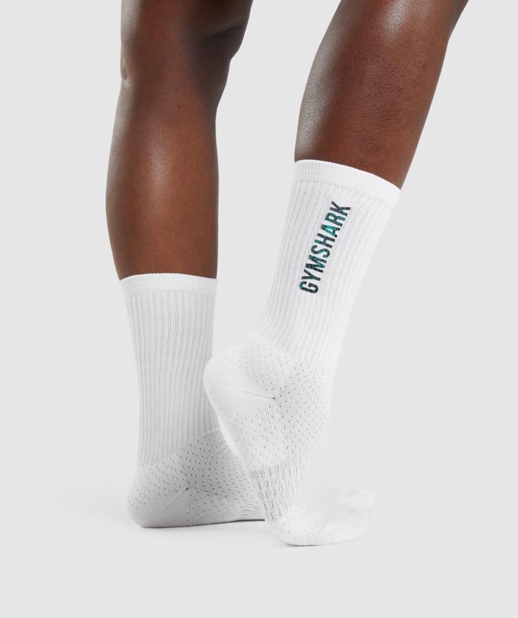 Animal Print Crew Sokker Hvid Gymshark