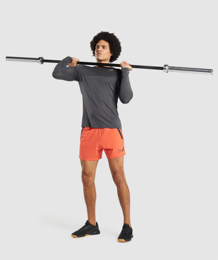 Apex Sømløs Langærmet T-shirt Onyx Grå-sort Gymshark