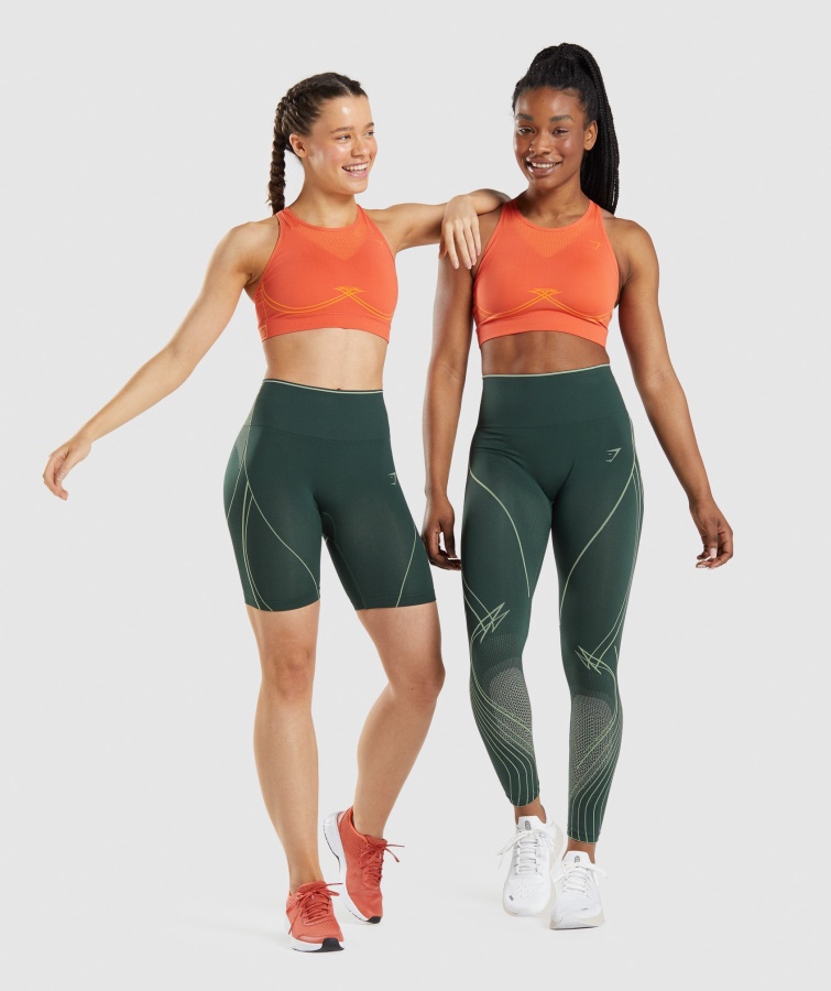 Apex Sømløs Sports-bh Papaya Orange-abrikos Orange Gymshark