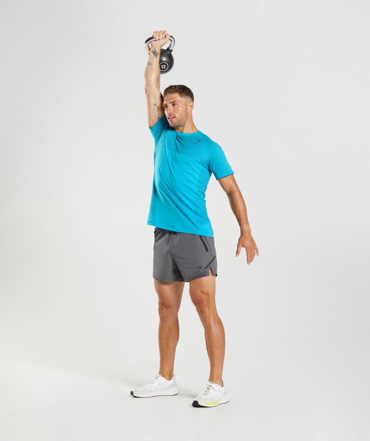 Apex Sømløs T-shirt Haj Blå-atlantisk Blå Gymhaj