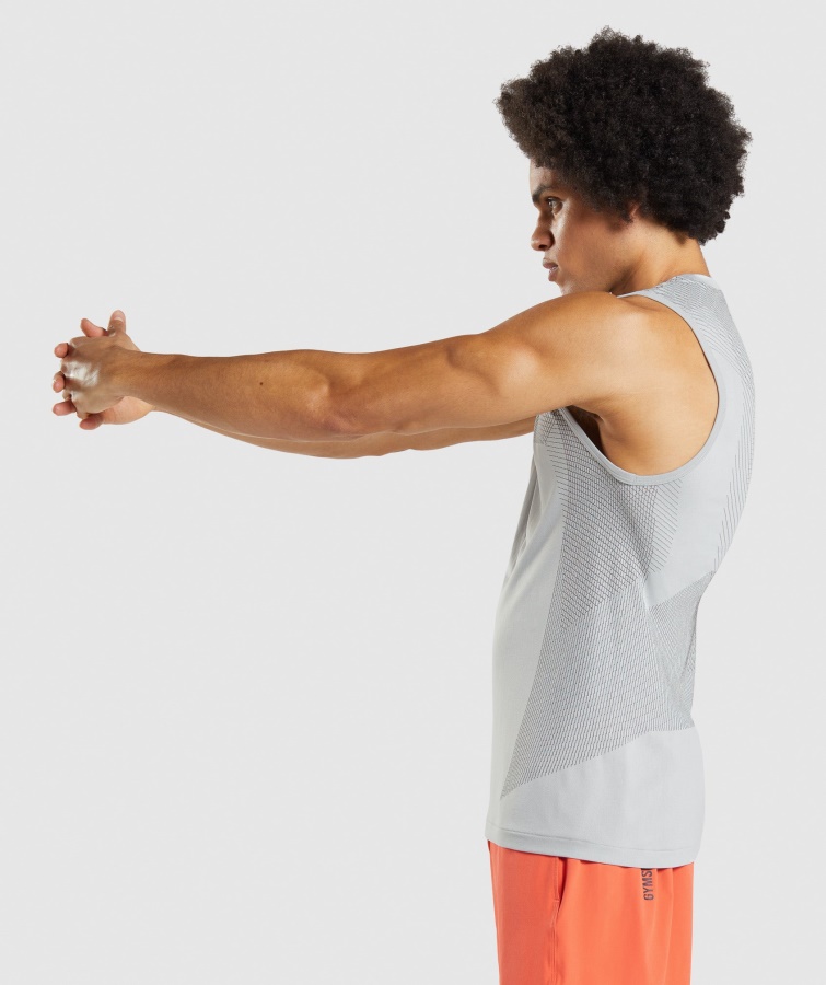 Apex Sømløs Tank Lys Grå-onyx Grå Gymshark