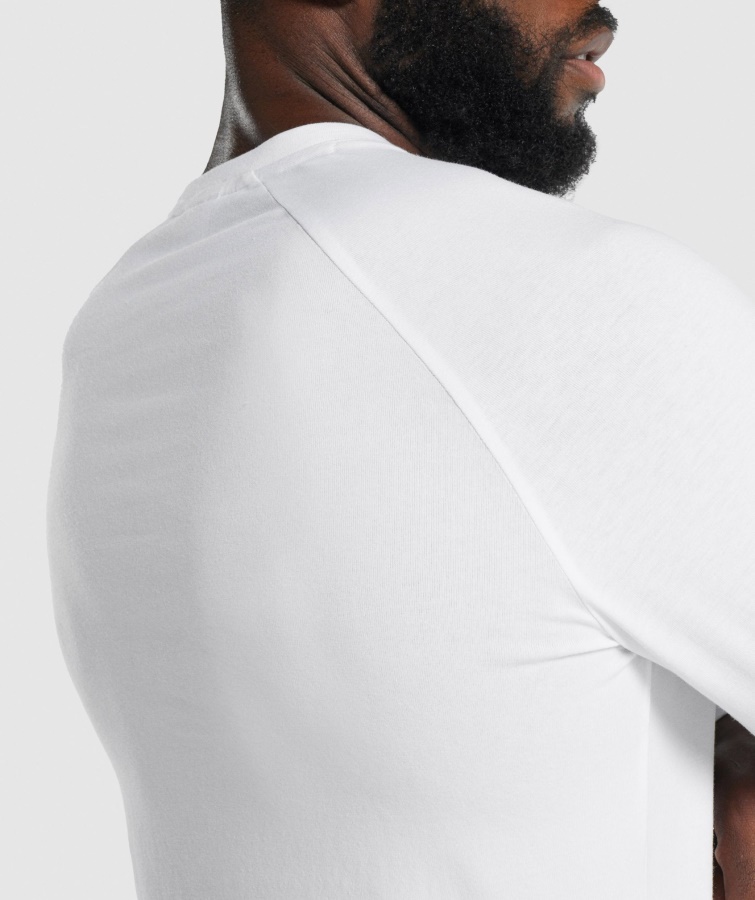 Apollo Langærmet T-shirt Hvid Gymshark