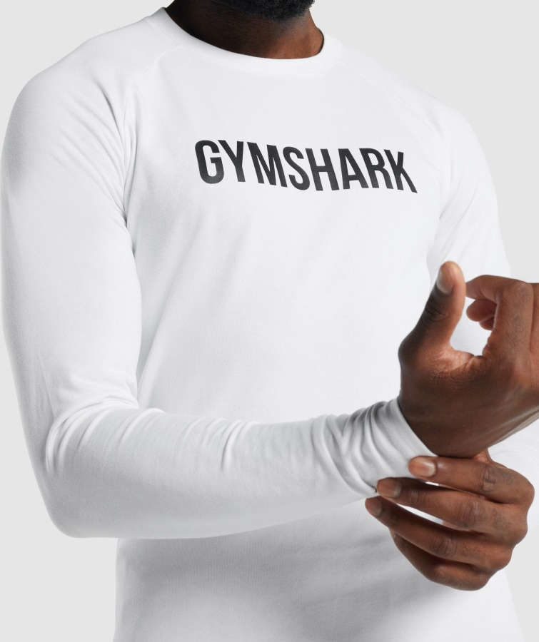 Apollo Langærmet T-shirt Hvid Gymshark