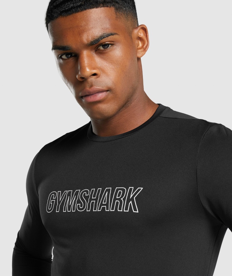 Ankomst Langærmet Grafisk T-shirt Sort Gymshark