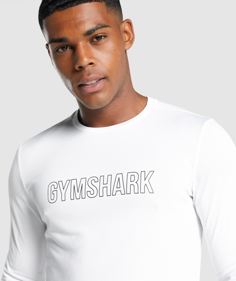Ankomst Langærmet Grafisk T-shirt Hvid Gymshark