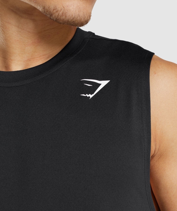 Ankomst ærmeløs T-shirt Sort Gymshark