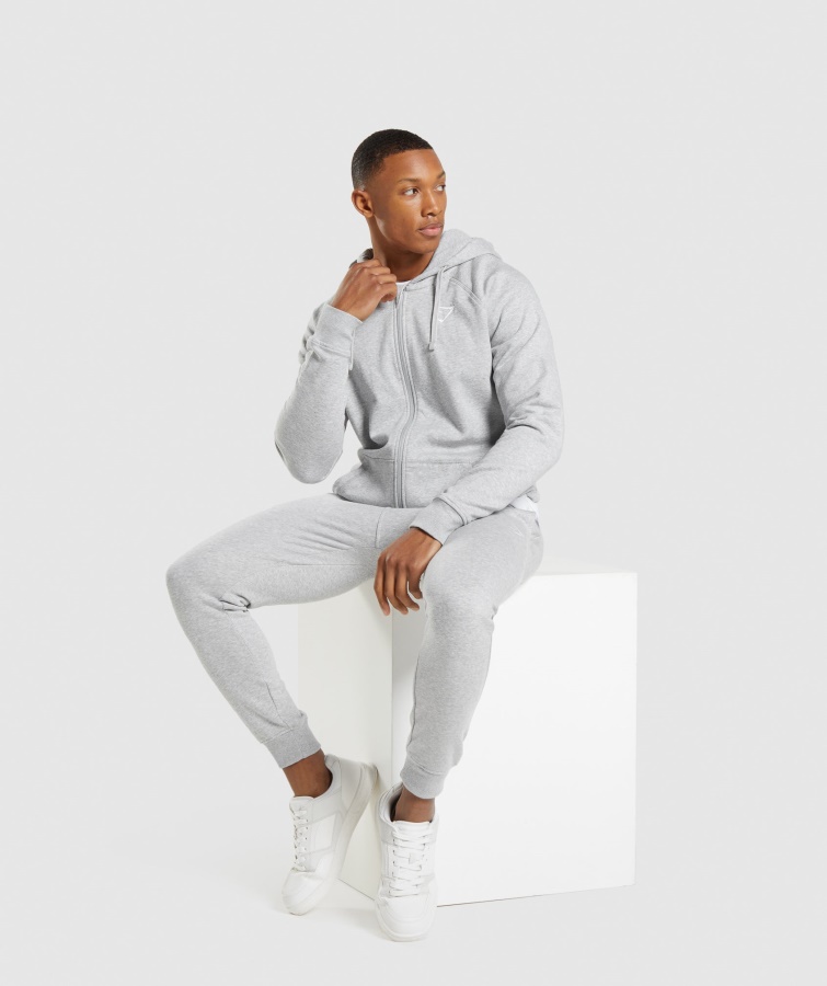 Crest Lynlås Hættetrøje Lys Grå Kerne Marl Gymshark