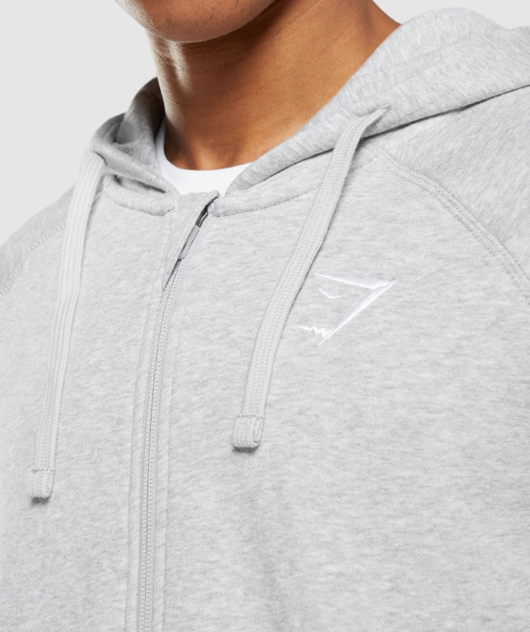 Crest Lynlås Hættetrøje Lys Grå Kerne Marl Gymshark