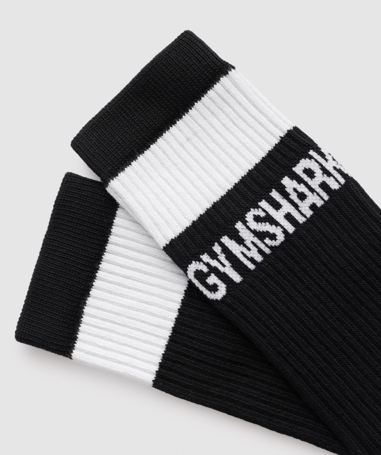Crew Sokker 1pk Sort Gymshark