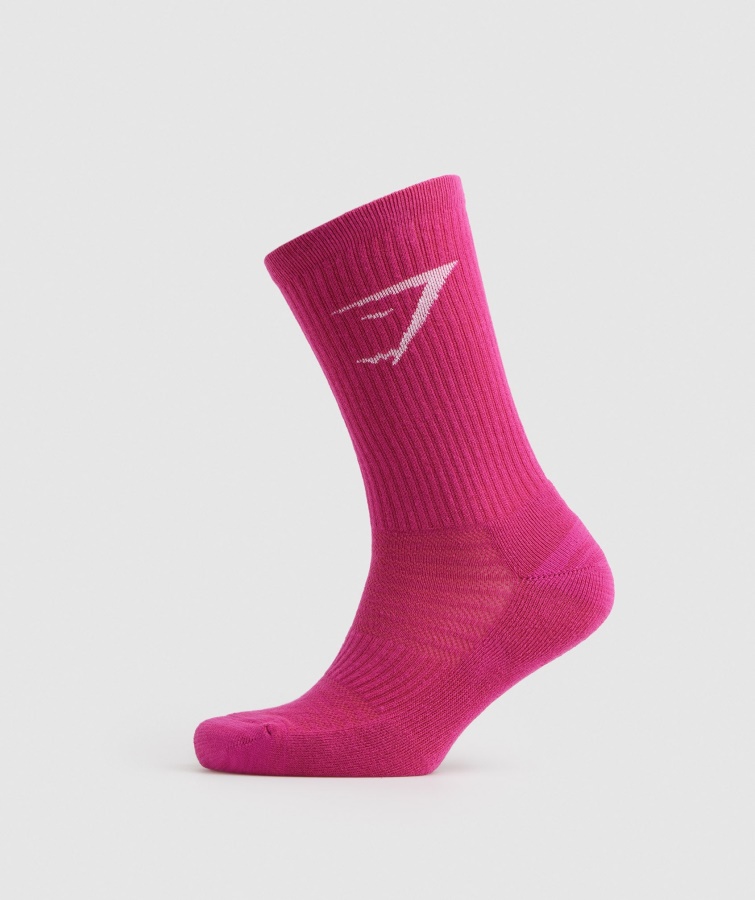 Crew Sokker 3pk Magenta Pink-hvid-sød Pink Gymshark