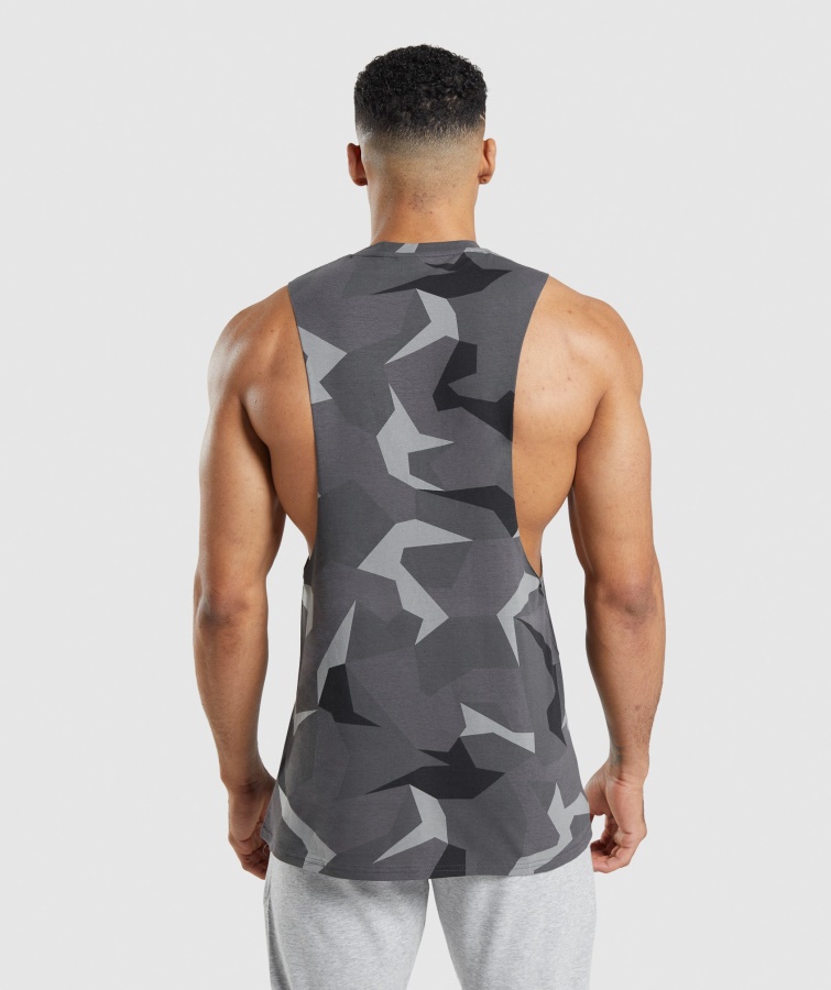 Kritisk Drop Arm Tank Sort Print Gymshark