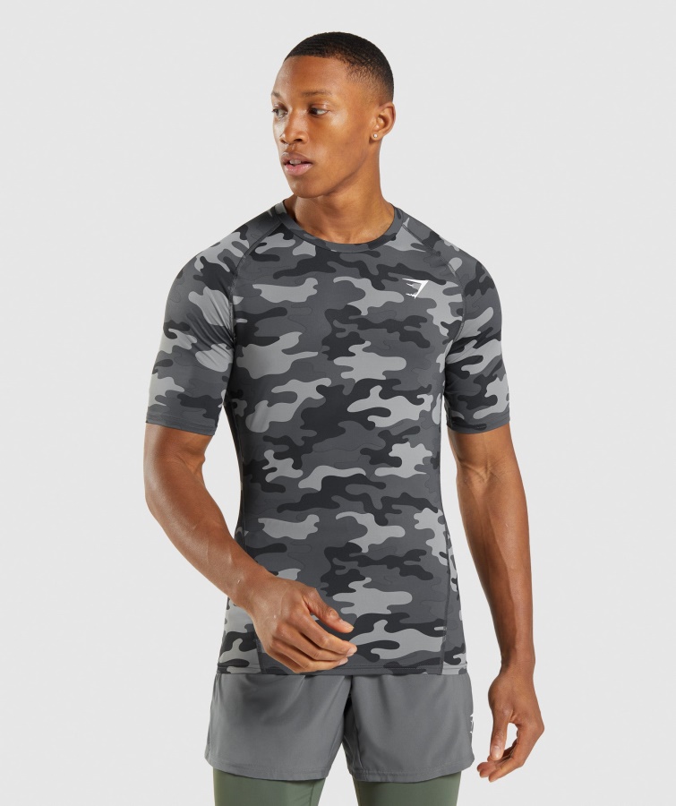 Element Baselayer T-shirt Camo Grå Print Gymshark