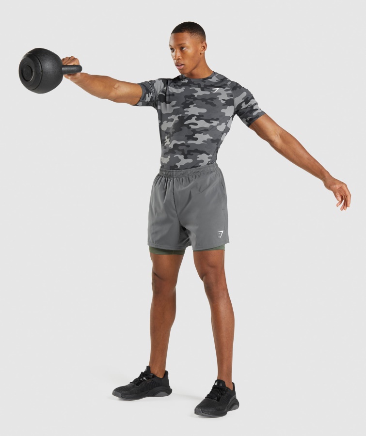 Element Baselayer T-shirt Camo Grå Print Gymshark