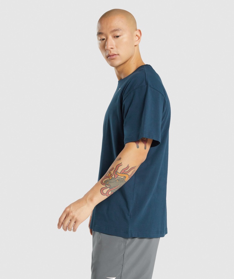 Essentiel Oversize T-shirt Marineblå Gymshark