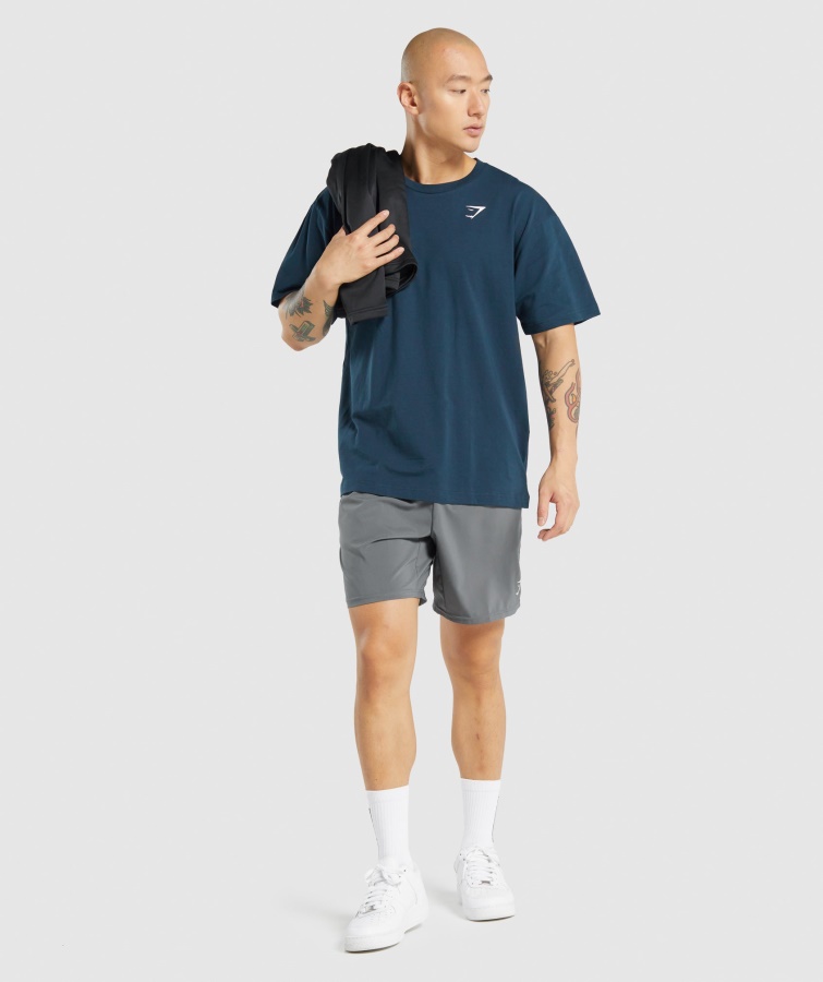 Essentiel Oversize T-shirt Marineblå Gymshark