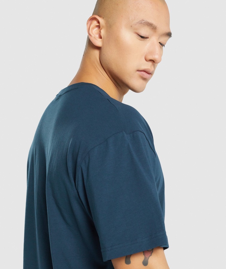 Essentiel Oversize T-shirt Marineblå Gymshark