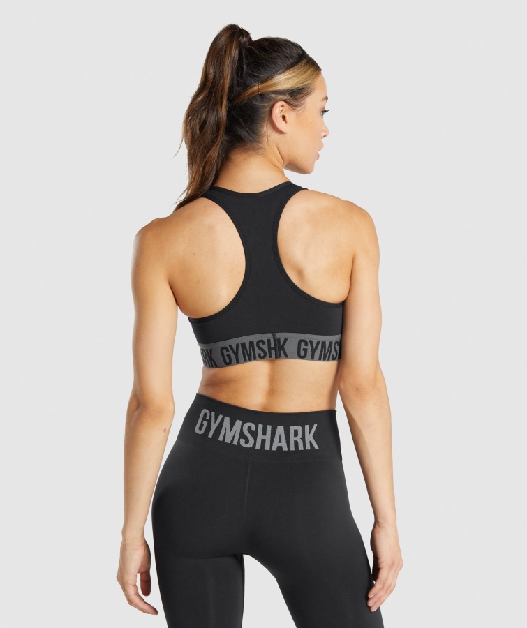 Pasform Sømløs Sports-bh Sort Gymshark