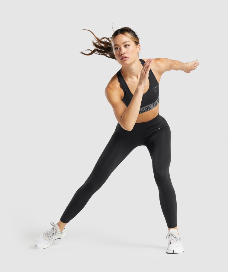 Pasform Sømløs Sports-bh Sort Gymshark