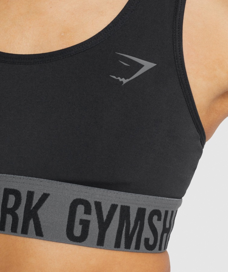 Pasform Sømløs Sports-bh Sort Gymshark