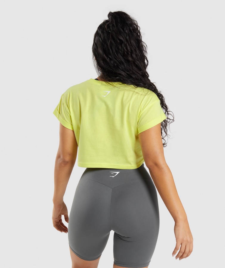 Fraktion Crop Top Firefly Green Gymshark