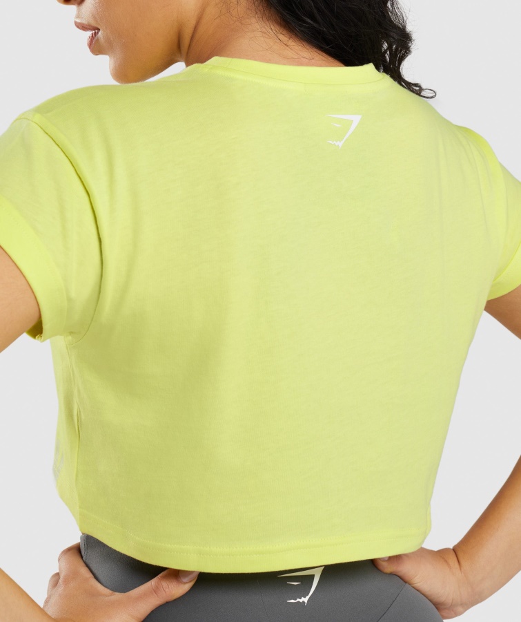 Fraktion Crop Top Firefly Green Gymshark