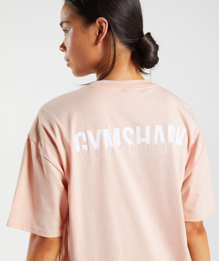 Fraktion Oversized T-shirt Ler Pink Gymshark