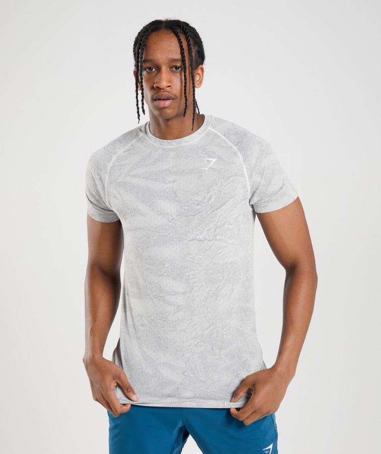 Geo Sømløs T-shirt Off White-lysegrå Gymshark