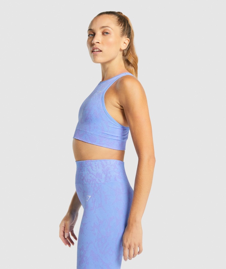 Gymshark Adapt Animal Sømløs Sports-bh Sommerfugle-lyseblå