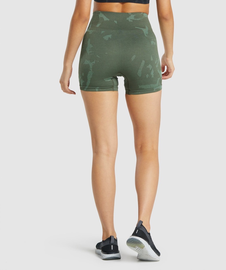 Gymshark Adapt Camo Sømløse Shorts Savanne-grøn