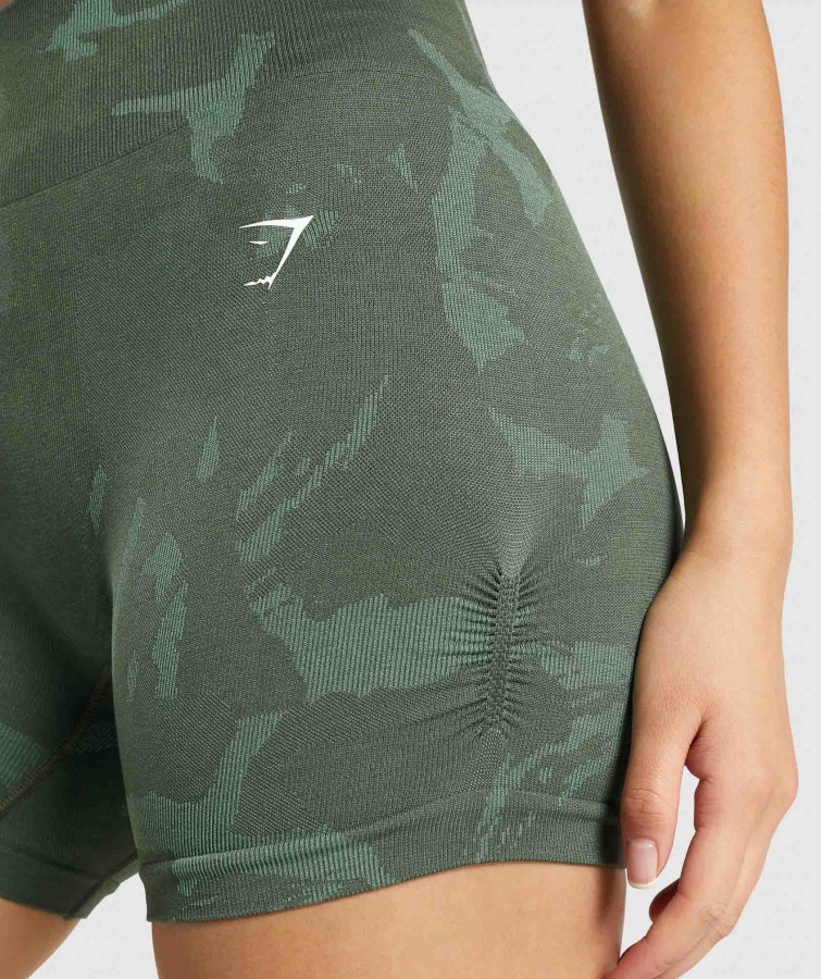 Gymshark Adapt Camo Sømløse Shorts Savanne-grøn