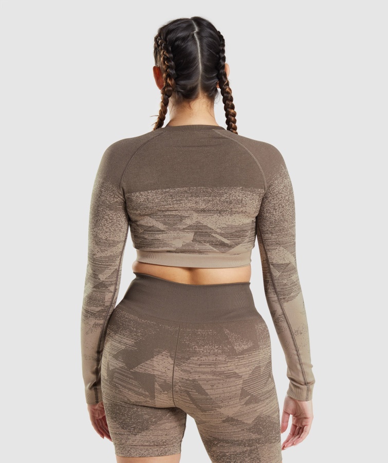 Gymshark Adapt Ombre Crop Top Trekant-penny Brun