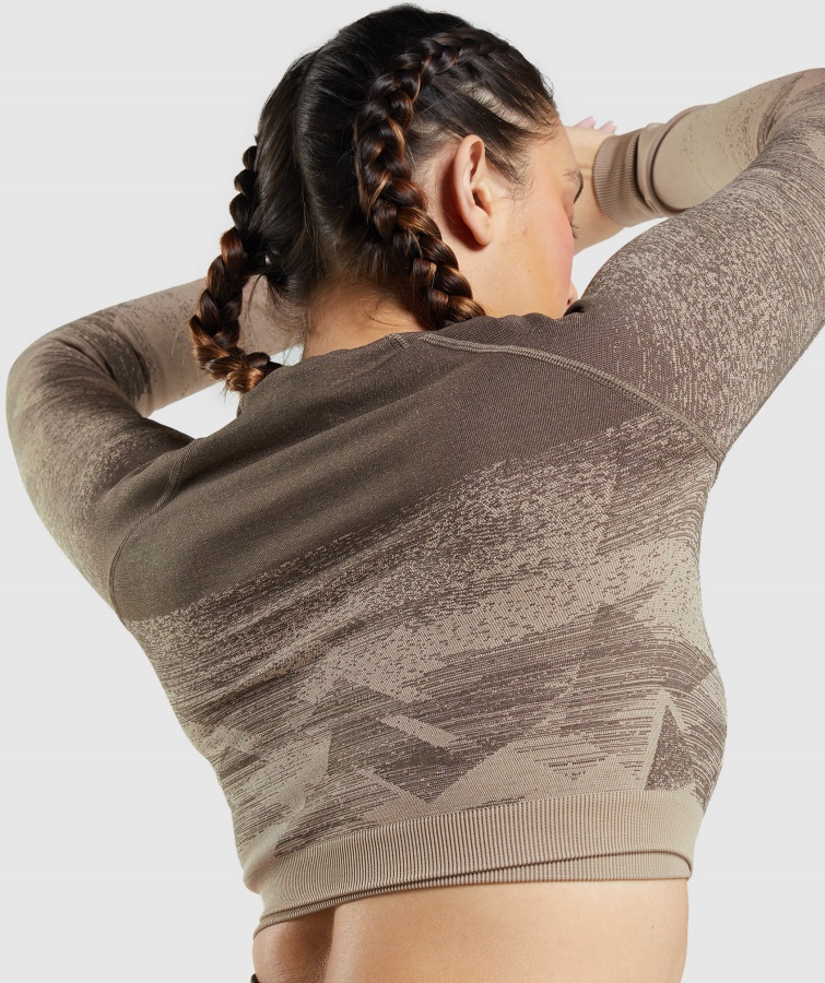 Gymshark Adapt Ombre Crop Top Trekant-penny Brun