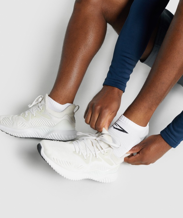 Gymshark Ankel Ydeevne Sokker Hvid