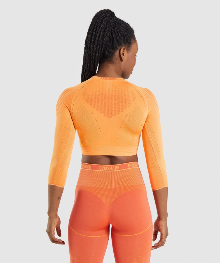 Gymshark Apex Sømløs Crop Top Abrikos Orange-papaya Orange